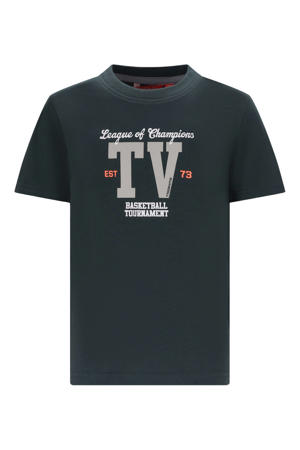 jersey T-shirt donkergroen