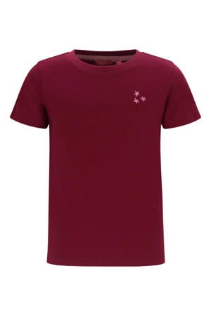 jersey T-shirt met backprint donkerrood