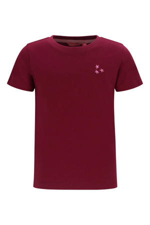 jersey T-shirt met backprint donkerrood