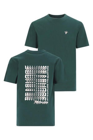 T-shirt met backprint donkergroen