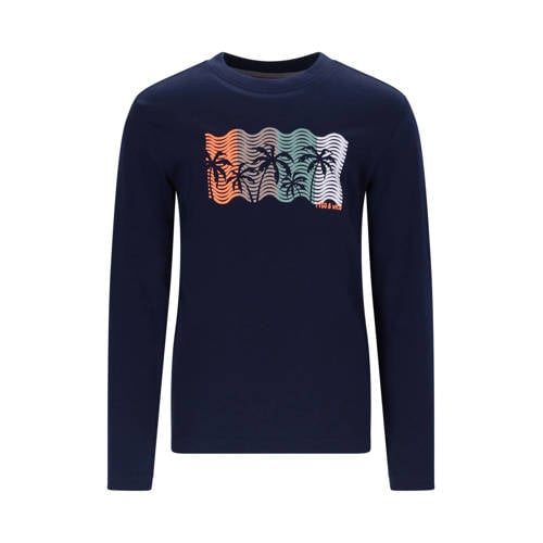 TYGO & vito jersey longsleeve donkerblauw Jongens Katoen Ronde hals Printopdruk - maat 134-140 afbeelding