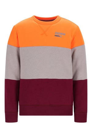 sweater oranje/greige/donkerrood