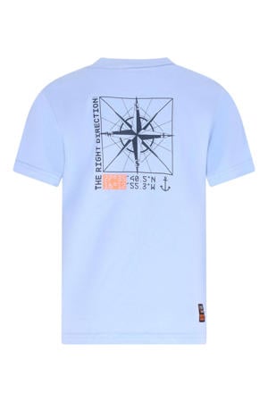 jersey T-shirt met backprint lichtblauw