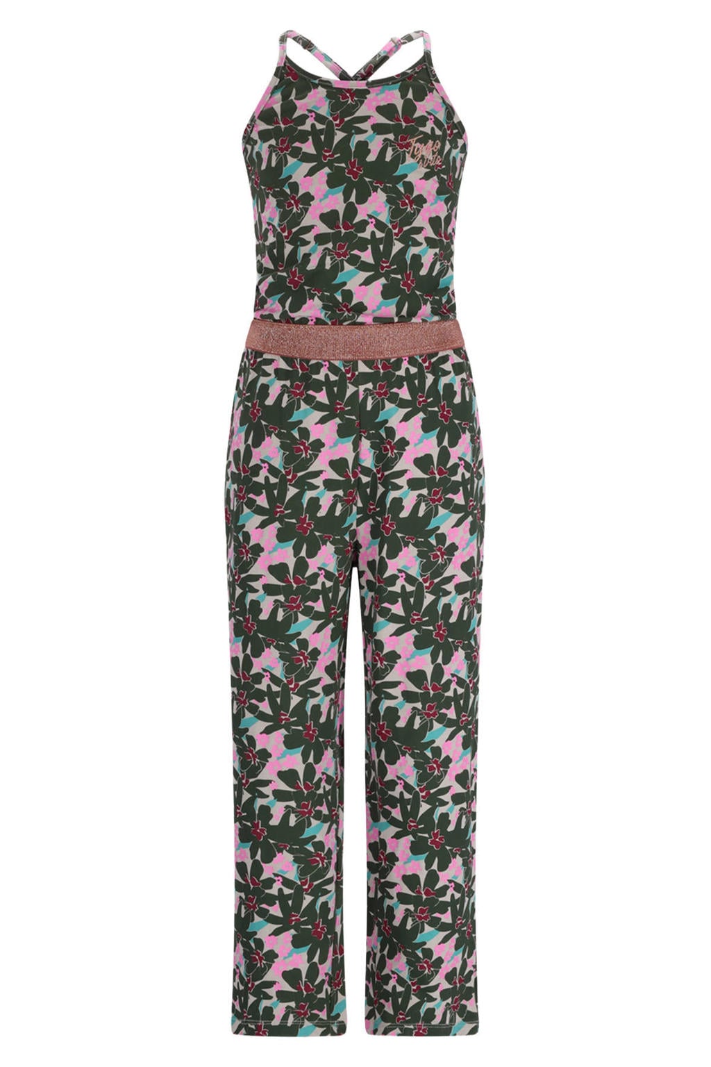 TYGO & vito gebloemde jumpsuit jersey olijfgroen