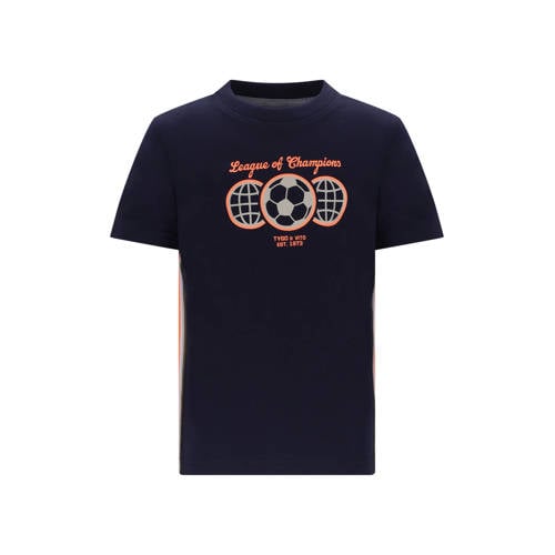 TYGO & vito jersey T-shirt donkerblauw Jongens Katoen Ronde hals Printopdruk - maat 122-128 afbeelding