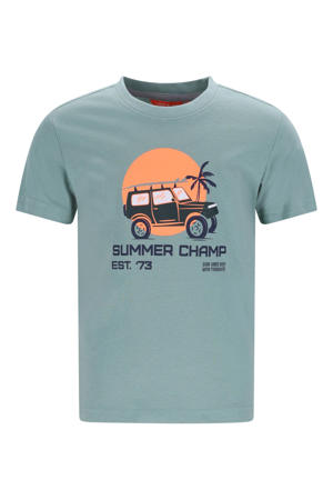 jersey T-shirt blauw