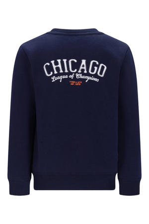 sweater met backprint donkerblauw