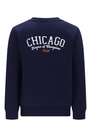 sweater met backprint donkerblauw