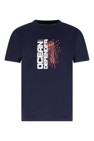 jersey T-shirt donkerblauw