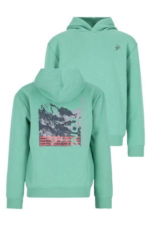 jersey hoodie met backprint groen