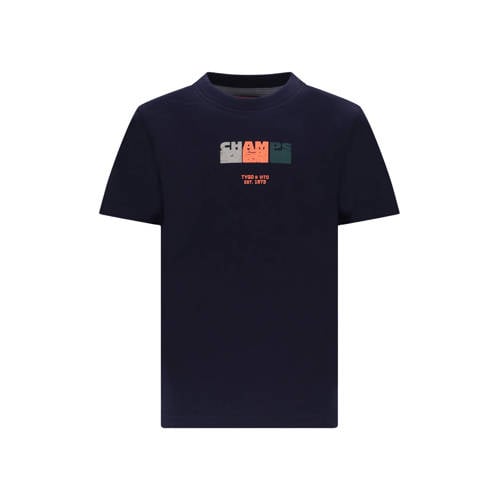 TYGO & vito jersey T-shirt donkerblauw Jongens Katoen Ronde hals Printopdruk - maat 146-152 afbeelding