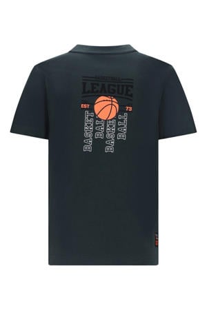 T-shirt met backprint donkergroen