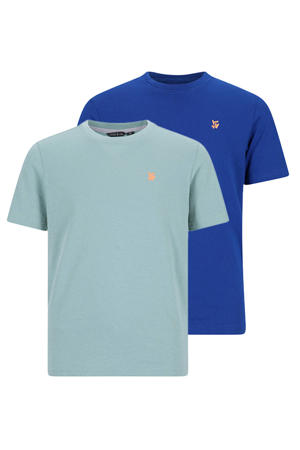 T-shirt - lichtblauw/hardblauw (set van 2)