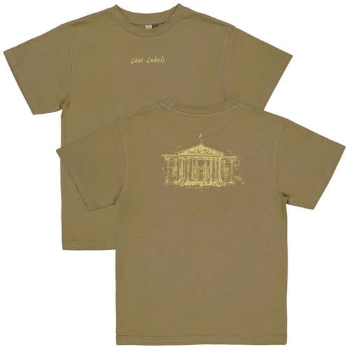 LEVV T-shirt met backprint groen Jongens Katoen Ronde hals Backprint - maat 164 afbeelding