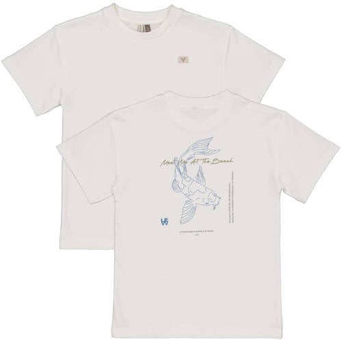 LEVV T-shirt met backprint wit Jongens Katoen Ronde hals Backprint - maat 116 afbeelding