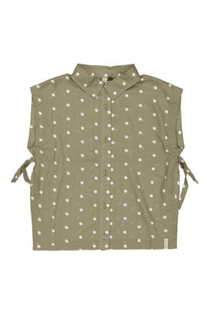 blousetop met stippen groen