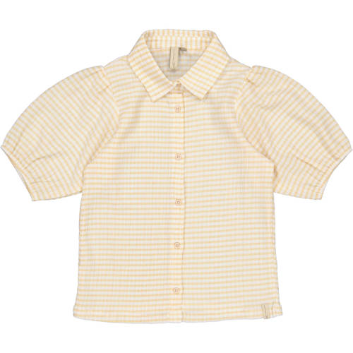 LEVV geruit blouse geel Meisjes Polyester Klassieke kraag Ruit - maat 152 afbeelding
