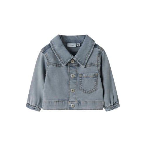 NAME IT BABY denim spijkerjas light blue denim Blauw Effen