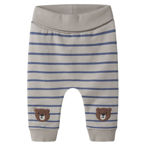 NAME IT BABY regular gestreepte casual broek grijs Jongens Katoen Streep