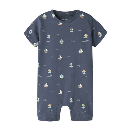 NAME IT BABY boxpak donkerblauw Jongens Katoen Ronde hals All over print - maat 86 afbeelding