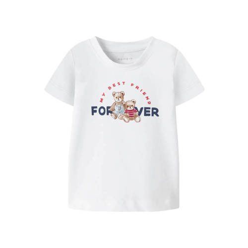 NAME IT BABY T-shirt wit Jongens Katoen Ronde hals Printopdruk - maat 68 afbeelding