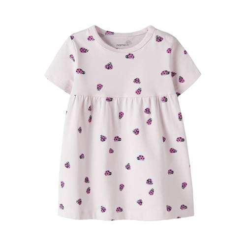 NAME IT BABY korte jurk Roze Meisjes Katoen Ronde hals All over print - maat 86 afbeelding