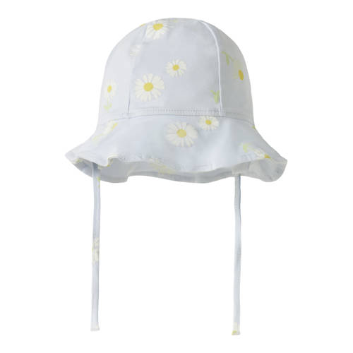 NAME IT BABY zonnehoed lichtblauw Meisjes Katoen Bloemen - maat 40/44 afbeelding