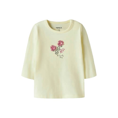NAME IT BABY T-shirt geel Meisjes Katoen Ronde hals Printopdruk - maat 68 afbeelding