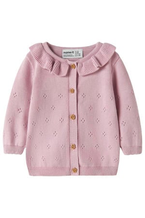 vest roze fijn gebreid