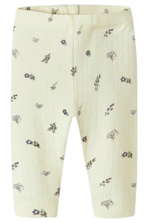 regular gebloemde legging ecru
