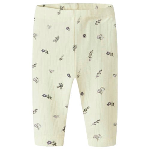 NAME IT BABY regular gebloemde legging ecru Meisjes Katoen Bloemen - maat 56 afbeelding