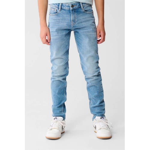 Shoeby slim fit jeans light blue denim Blauw Effen - maat 152 afbeelding