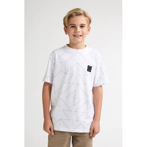 Petrol Industries T-shirt wit Jongens Stretchkatoen Ronde hals All over print - maat 152 afbeelding