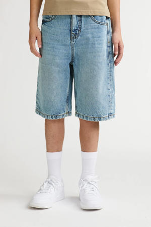 denim loose short light blue denim
