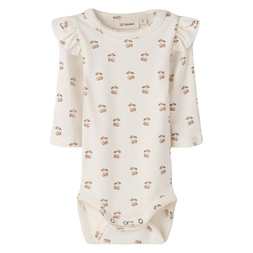 LIL' ATELIER BABY Romper Ecru Meisjes Katoen Ronde hals All over print - maat 80 afbeelding