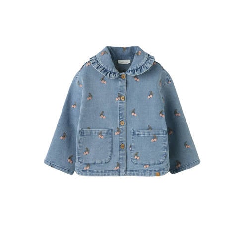 LIL' ATELIER MINI denim spijkerjas medium blue denim Blauw All over print - maat 110 afbeelding