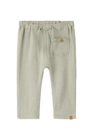loose gestreepte babybroek groen/wit