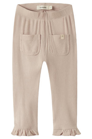slim regular waist legging lichtroze met textuur