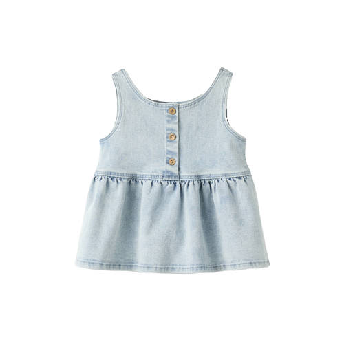 LIL' ATELIER MINI mouwloze top light blue denim Blauw Meisjes Stretchdenim Ronde hals - maat 92 afbeelding
