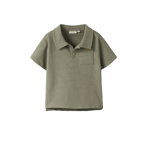 LIL' ATELIER MINI polo groen met textuur Jongens Katoen Polokraag Effen - maat 110 afbeelding