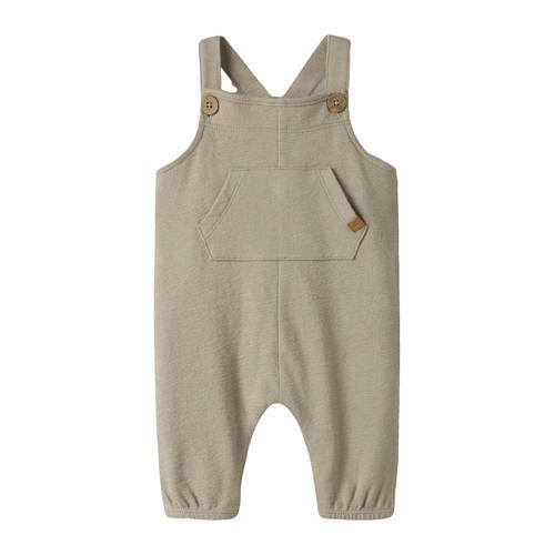 LIL' ATELIER BABY tuinbroek beige Jongens Katoen Vierkante hals Effen - maat 56 afbeelding