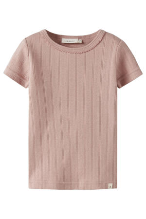T-shirt met textuur roze