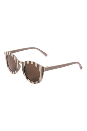 zonnebril rond gestreept beige/bruin