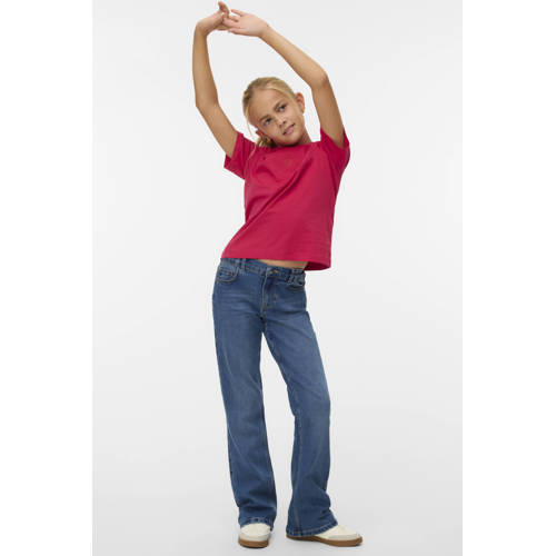 VERO MODA GIRL T-shirt roze Meisjes Katoen Ronde hals Printopdruk - maat 146/152 afbeelding