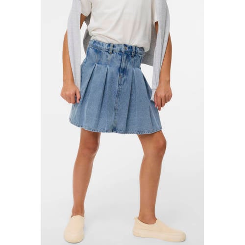 VERO MODA GIRL denim spijkerrok light blue denim Blauw Effen