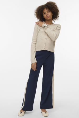 wide leg casual broek donkerblauw