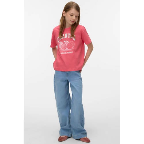 VERO MODA GIRL T-shirt rood Meisjes Katoen Ronde hals Printopdruk - maat 116 afbeelding