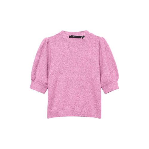 VERO MODA GIRL trui roze fijn gebreid roze Meisjes Polyester Ronde hals - maat 122/128 afbeelding