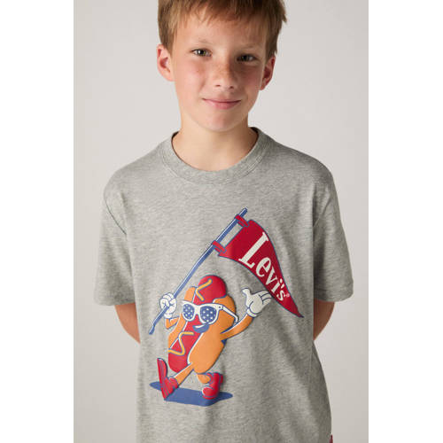 Levi's T-shirt grijs Jongens Katoen Ronde hals Printopdruk - maat 176 afbeelding
