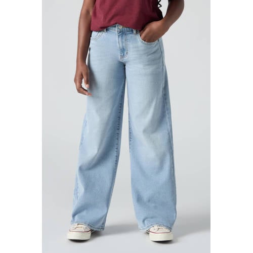 Levi's high waist baggy jeans medium blue denim Blauw Effen - maat 164 afbeelding